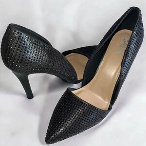 MIA Ciana Black Rhinestone Heels Pump Size 10